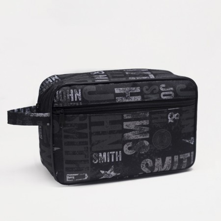 Lightning cosmetic bag, external pocket, pen, black color