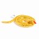 Soft toy "Snake", yellow color, with golden inserts, 15 cm