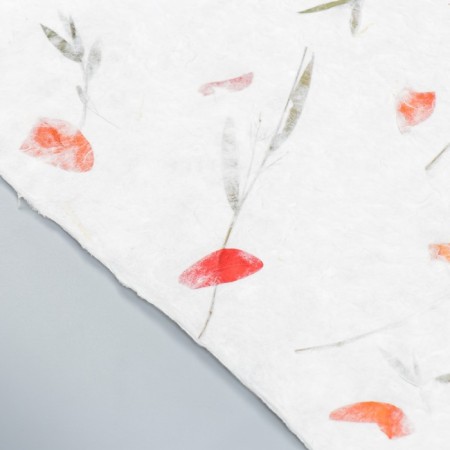 Handmade paper with flowers and herbs "red leaves" 55x80 cm-1