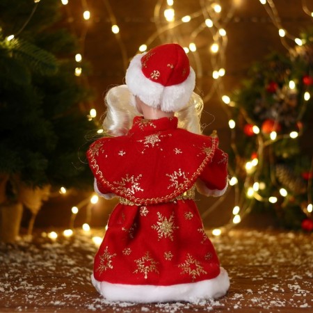 Santa Claus "in a red fur coat and a header with a pearl" 29 cm, moves-2
