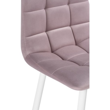 Baric stool for metal/velor, white/pink 43x42x93 cm-5