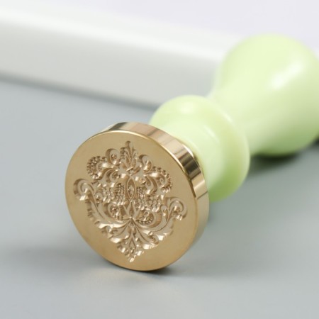 Printing for wax with a plastic handle "Flower pattern" 2.5x2.5 cm-3