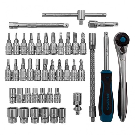 Tool set GROSS 14156, 42 items, 120 teeth, CRV 1/4 "-2