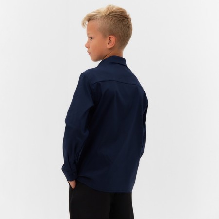Shirt for the boy Minaku: School Collection, dark blue color, height 152 cm-7