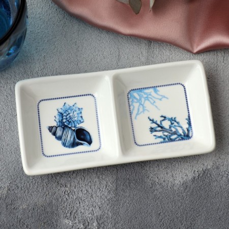 Ceramic "Sea", 13.8 x 7 cm, white, white-1