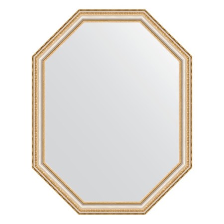 Mirror in the baguette frame, gold beads on silver 60 mm, 71x91 cm