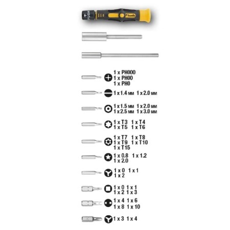 KWB bit set, bits: SL/pH/t/tt/hex/r, 37 items, steel S2-1