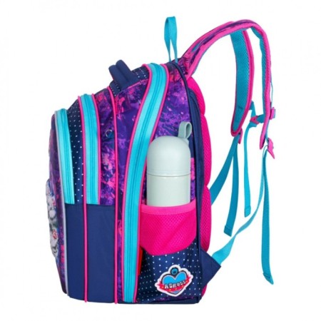 Frame backpack 39 x 29 x 17 cm, Across 410, filling: bag, pencil case, purple ACR22-410-14-2