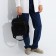 Women's backpack made of artificial leather with lightning, 2 pockets, black color