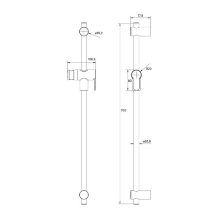 Shower stand IDDIS RAY RAY70B0I17, black matte-4
