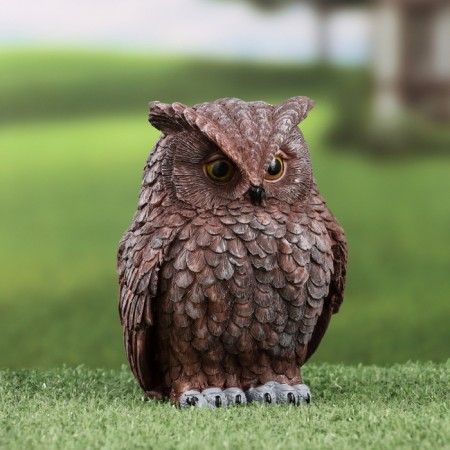 Garden figure "owl" dark, 9x9x14cm ////-1
