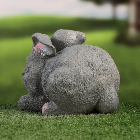 Garden figure "hare" gray, 16x18x16cm-1