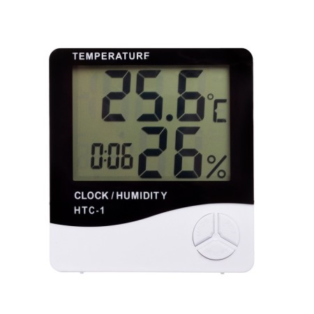 Clock - electronic biruni alarm clock with a thermometer, hygrometer, 10 x 10 cm-5