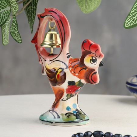Souvenir "Cockerel with a bell", color, gzhel-3