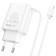 Network charger HOCO C103A, 2 USB, 2.1 A, built -in Lightning cable, 1 m, white