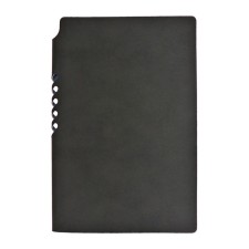 Lowed diary, 130x200 mm 128 sheets, leatherette, gray block 70 g/m2, lies, branch for a handle, gray