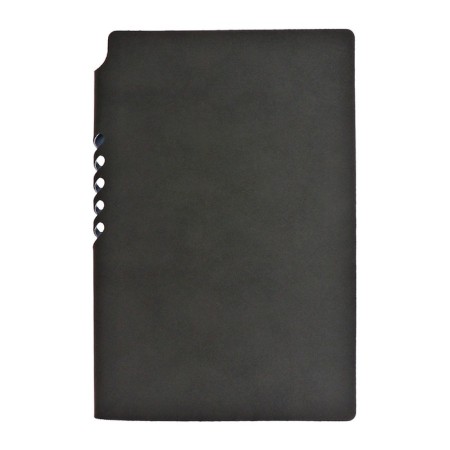 Lowed diary, 130x200 mm 128 sheets, leatherette, gray block 70 g/m2, lies, branch for a handle, gray