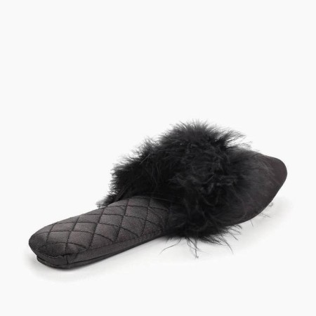 Slippers # 9 women, size 35.5, black color-1