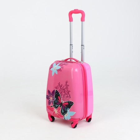 Small suitcase 18 "on a zipper, pink color