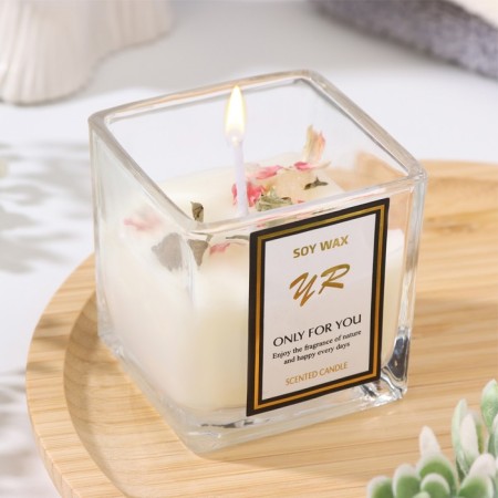 Aromatic candle in a glass "Soy Wax", sea salt and sage