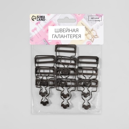 Flasp for jumpsuit, 32 mm, 10 pcs, black nickel color-3
