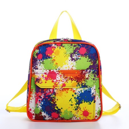 Baby backpack on zipper, external pocket, colorful color-2