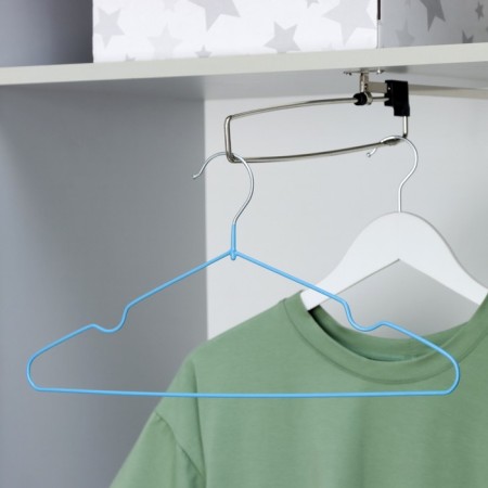 Hanger - clothes for clothes, 40 × 20 × 0.3 cm, blue color