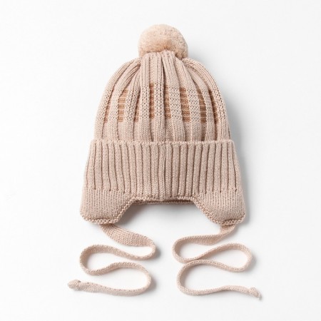 Children's hat minku, rr 42-44, beige color-5