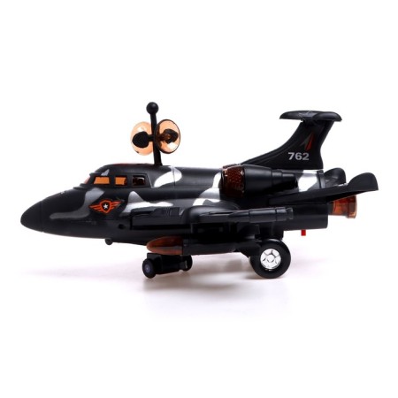 A plane F-116, light and sound, works from batteries, black color-1