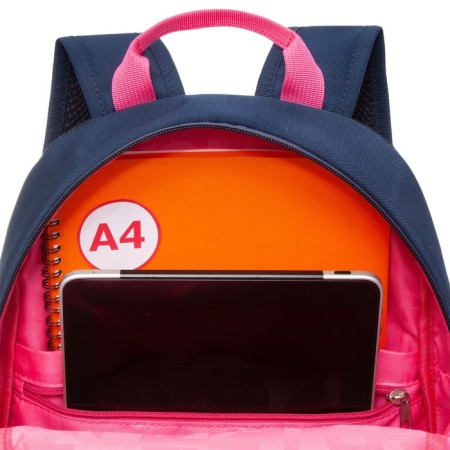 School backpack, 38 x 28 x 18 cm, Grizzly 363, ergonomic back, dark blue/rose RG-363-9_1-11