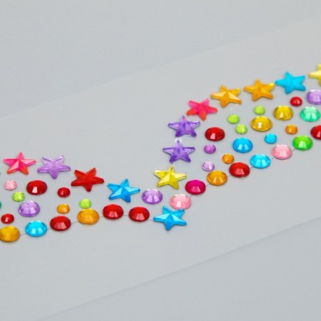 Sticker Plastic Rhinestone "Clastic decoration" MIX 11.6x18 cm-3