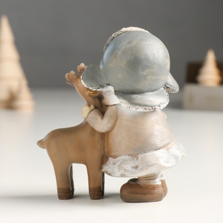Souvenir Polystone "Baby/Baby in a head-hat, with a moose" Bezh MIX 4x8x10.5 cm-3