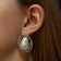 Earrings with pearls "abstraction" desire, white color in silver, stone and color mix