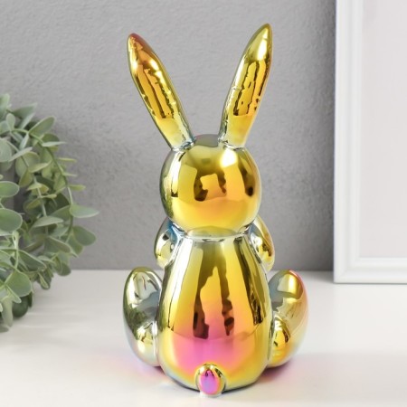 Souvenir Ceramics "Bunny hid the nose" Green chameleon 11x12x22 cm-2