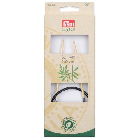 Circular knitting needles, bamboo, 3.5 mm/80cm, 1 pc
