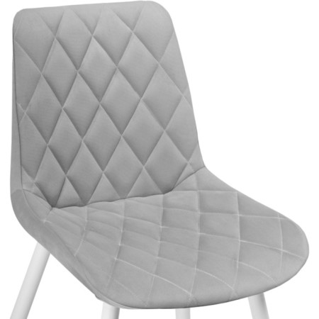Stool on a metal frame Baoine used metal/velor, white/gray 50x55x83 cm-4