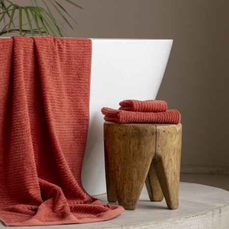 Terry Pasionaria "Line", 450 g, size 70x140 cm, terracotta color