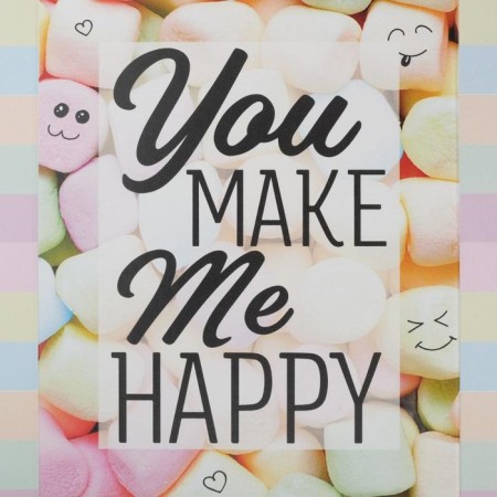 Cookie box, confectionery packaging with PVC lid, you make me me happy, 21 x 10.5 x 3 cm-5