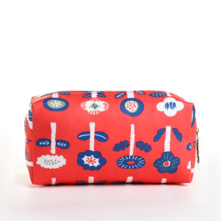 Cosmetic bag with lightning, red color-1