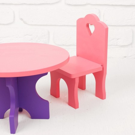 Puppet furniture "Table with chairs", 5 parts-2