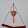 Wind music metal, tree "Double Heart" 7 tubes 72x19 cm