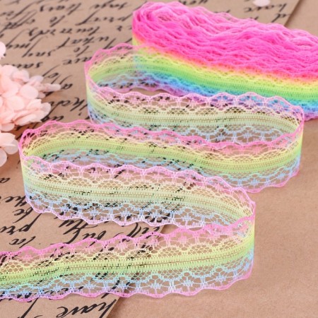 Capricon lace "Tender Rainbow", 28 mm × 10 ± 1 m, color multi -colored No. 2-2