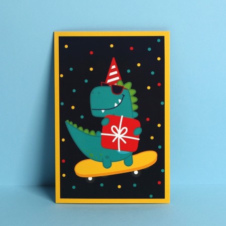 Average card "Cool to you", dinosaur, 12 × 18 cm-1