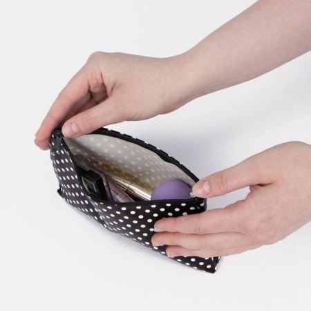 Cosmetic bag with lightning, black color-3