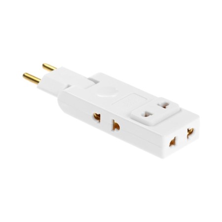 The tee is flat, rotary, 4 outlets, 10a, without salary, white-1