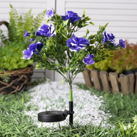 Garden lamp on the solar battery "Bush rose", 62 cm, 28 LED, glow warm white-1