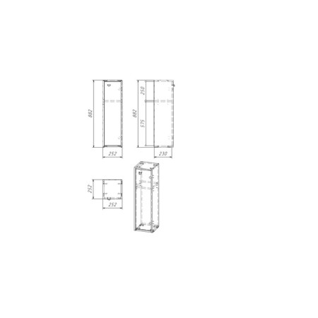 Floor cabinet for the bathroom "Vega 2503", 25.2 x 25.2 x 88.2 cm-2