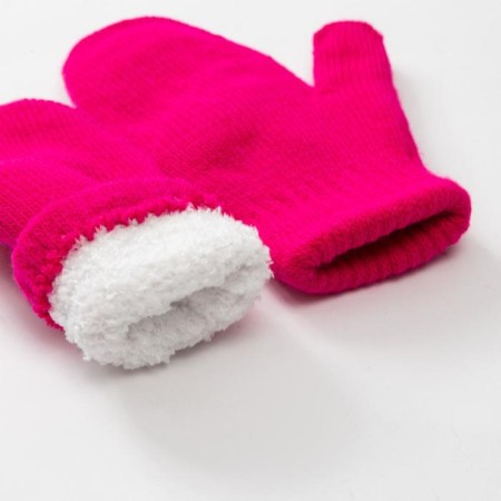 Mittens of two -layer Minaku "plain", col. bright pink, rr 15 (6-8 years)-1