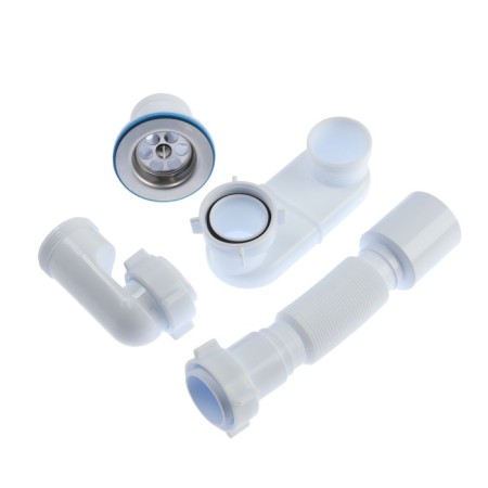 Siphon for shower pallet "Ani Plast" E015, 1 1/2, flat, with a corrugated triber 40 x 50 mm-5