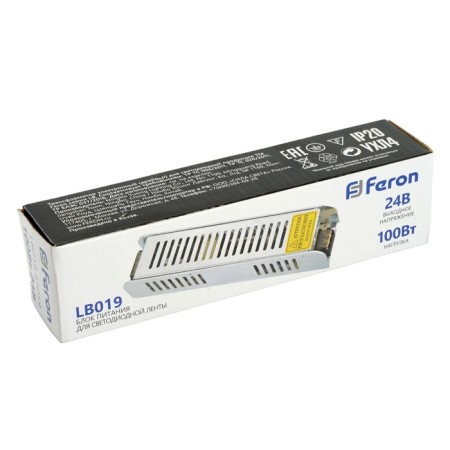 Electronic transformer for 24 W LED tape, Feron, LB019, 4.1A, 100 W-8